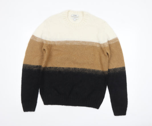 COS Men's Multicoloured Wool Mohair Blend Striped Jumper Size S