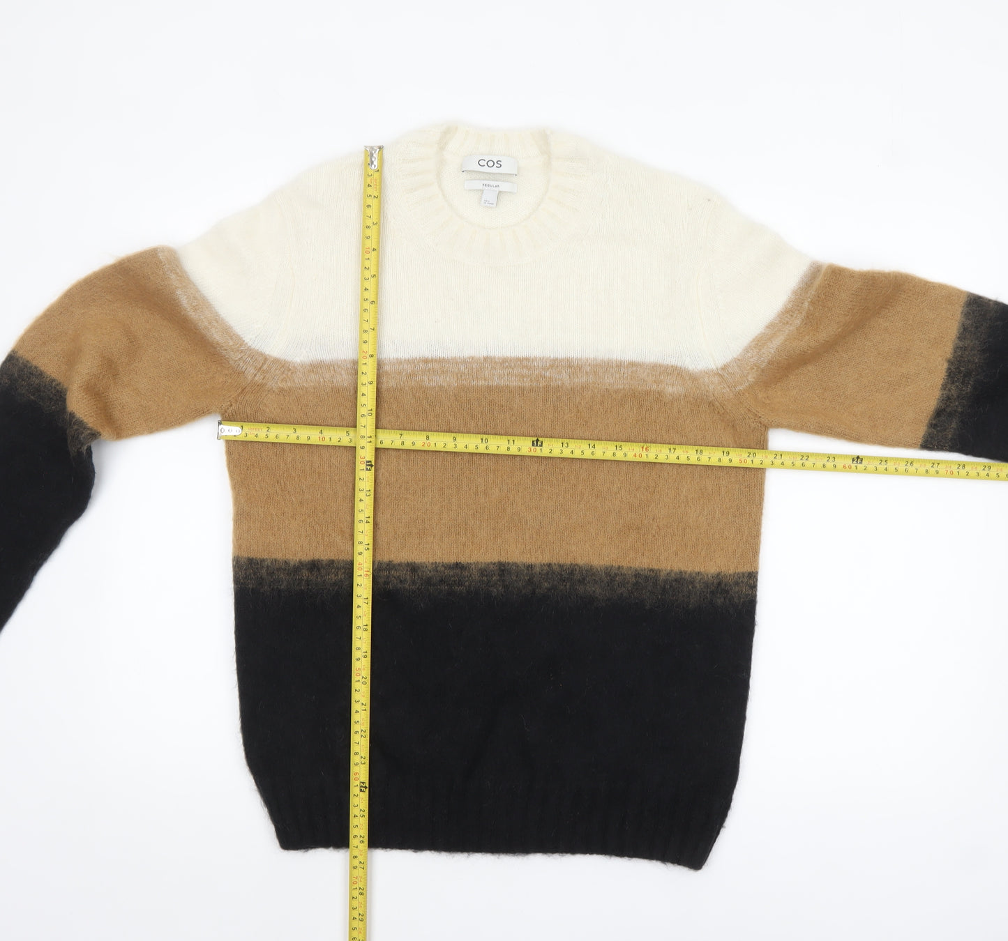 COS Men's Multicoloured Wool Mohair Blend Striped Jumper Size S