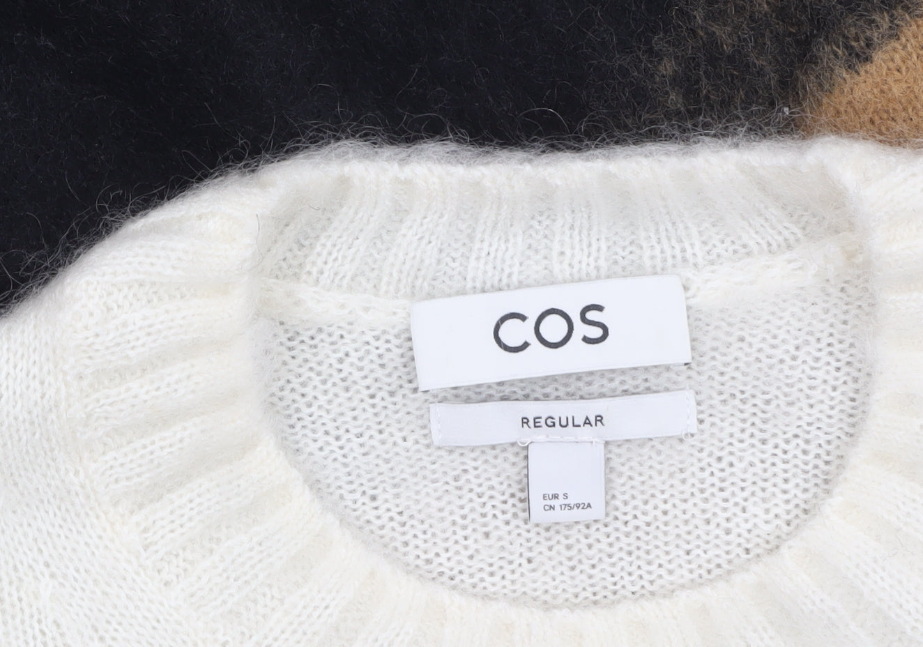 COS Men's Multicoloured Wool Mohair Blend Striped Jumper Size S