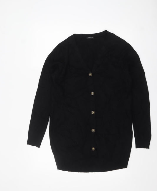 Roman Women’s Black V-Neck Button Knit Long Sleeve Cardigan Size 14