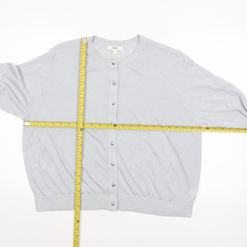 Marks and Spencer Womens Grey Metallic Button Cardigan Size 20