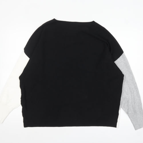Bonmarché Women’s Black Grey White Geometric Pullover Jumper Size 20