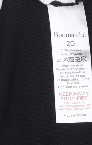 Bonmarché Women’s Black Grey White Geometric Pullover Jumper Size 20