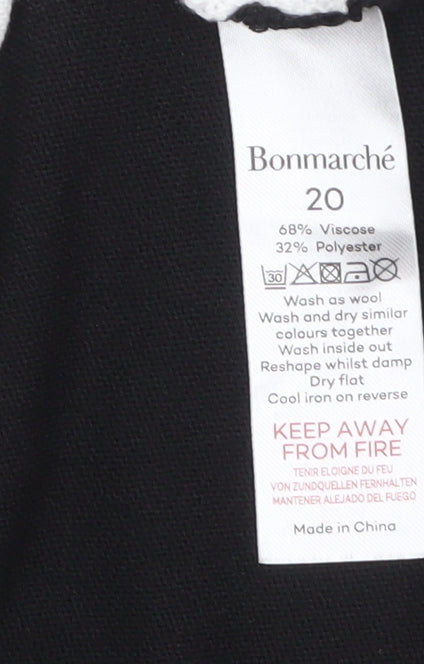 Bonmarché Women’s Black Grey White Geometric Pullover Jumper Size 20