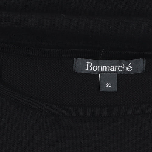 Bonmarché Women’s Black Grey White Geometric Pullover Jumper Size 20