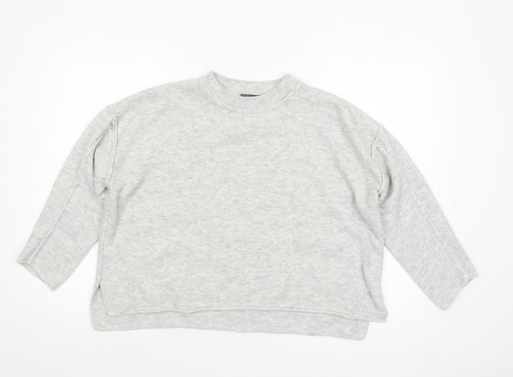 Vince Camuto Women's Grey Knit Crew Neck Jumper Size M