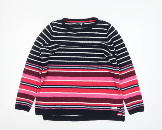 Joules Women's Multicoloured Striped Knit Pullover Jumper UK14