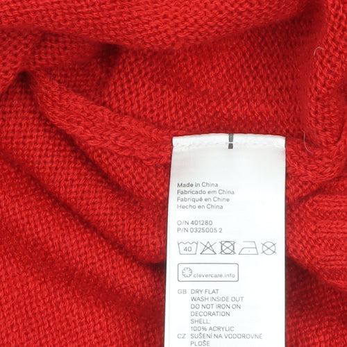 H&M Divided Women Red Sequin Christmas Jumper Size 8