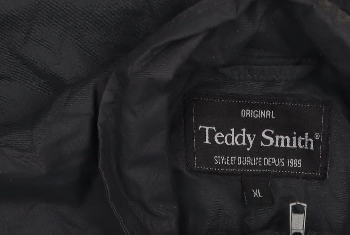 Teddy Smith Men's Black XL Full Zip Polyamide Casual Jacket