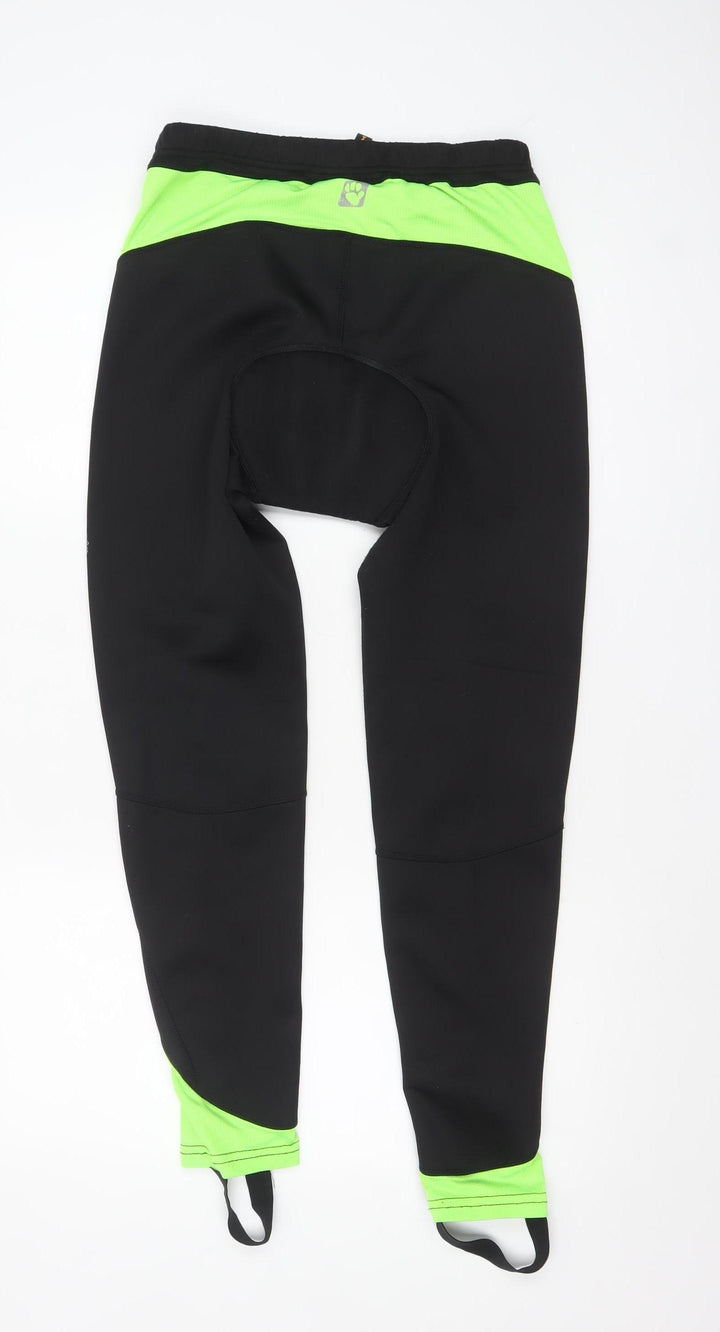 Muddyfox Men's Black Cycling Compression Leggings L Reflective Panels