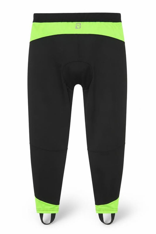 Front view of Muddyfox Men's Black Cycling Compression Leggings L Reflective Panels