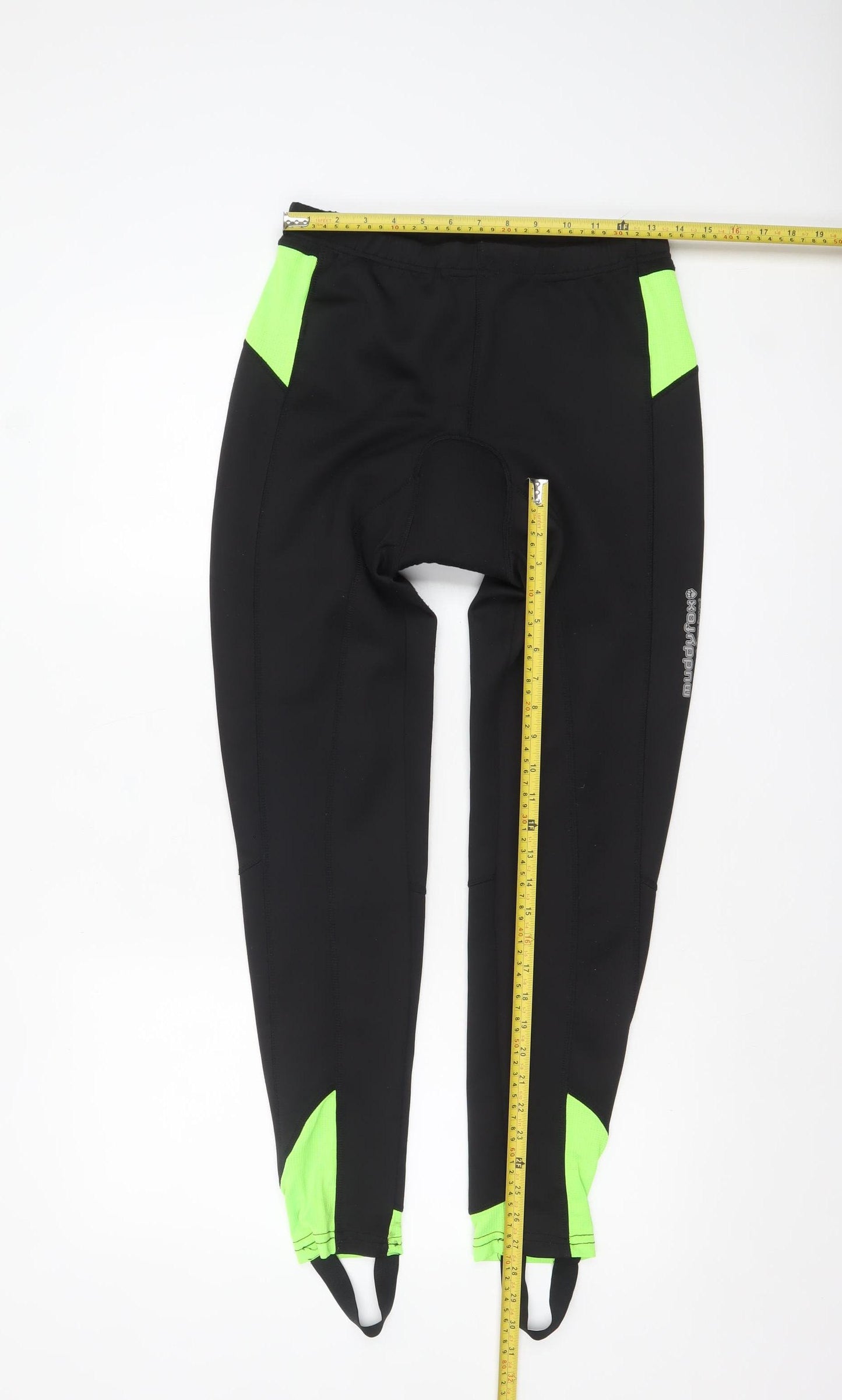 Muddyfox Men's Black Cycling Compression Leggings L Reflective Panels