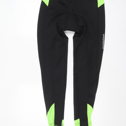 Muddyfox Men's Black Cycling Compression Leggings L Reflective Panels