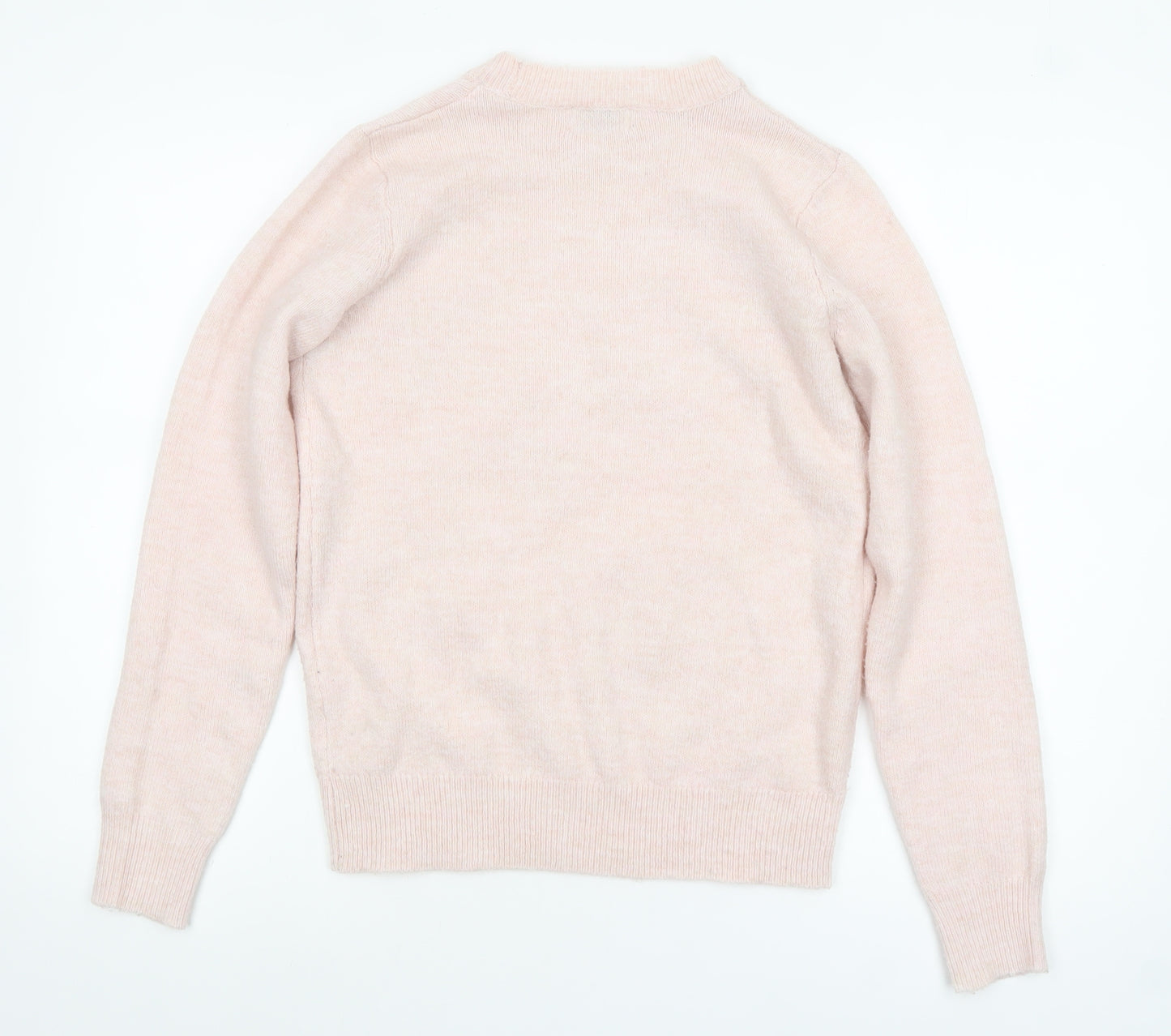 Papaya Womens Pink Sequin Heart Pullover Jumper Size S