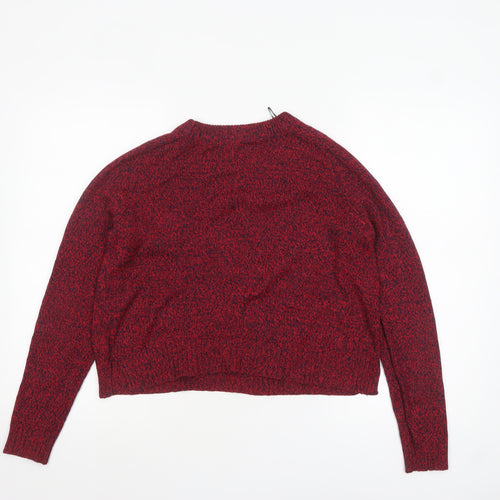 H&M Divided Women's Red Knit Acrylic Pullover Jumper Size 8
