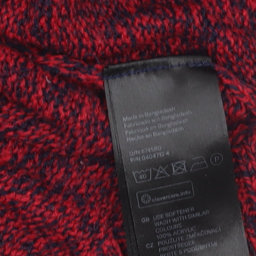 H&M Divided Women's Red Knit Acrylic Pullover Jumper Size 8