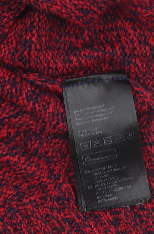 H&M Divided Women's Red Knit Acrylic Pullover Jumper Size 8