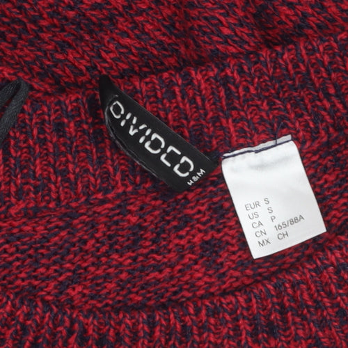H&M Divided Women's Red Knit Acrylic Pullover Jumper Size 8