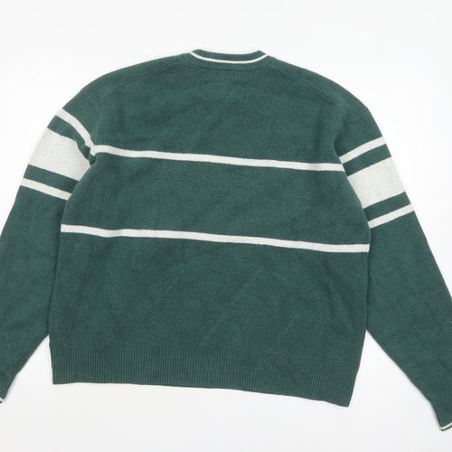 Abercrombie & Fitch Men’s Green Jets Graphic Knit Jumper Size M