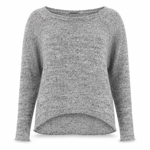 Topshop Women Grey Knit Boat Neck Long Sleeve Pullover Jumper Size 10