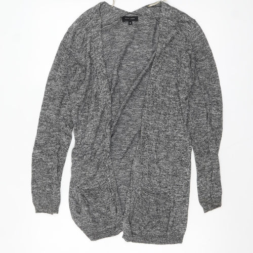New Look Womens Grey Long Sleeve Open Knit Cotton Cardigan Size 10