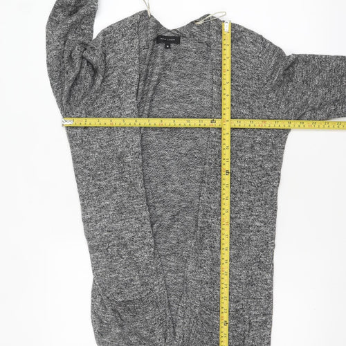 New Look Womens Grey Long Sleeve Open Knit Cotton Cardigan Size 10