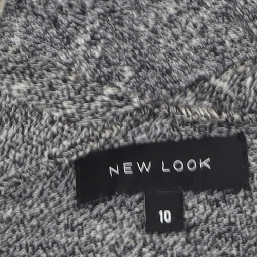 New Look Womens Grey Long Sleeve Open Knit Cotton Cardigan Size 10