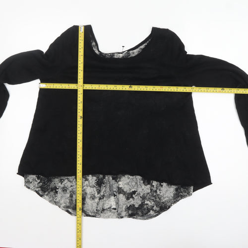 Mint Velvet Womens Black Linen Layered Tunic Blouse Size 12