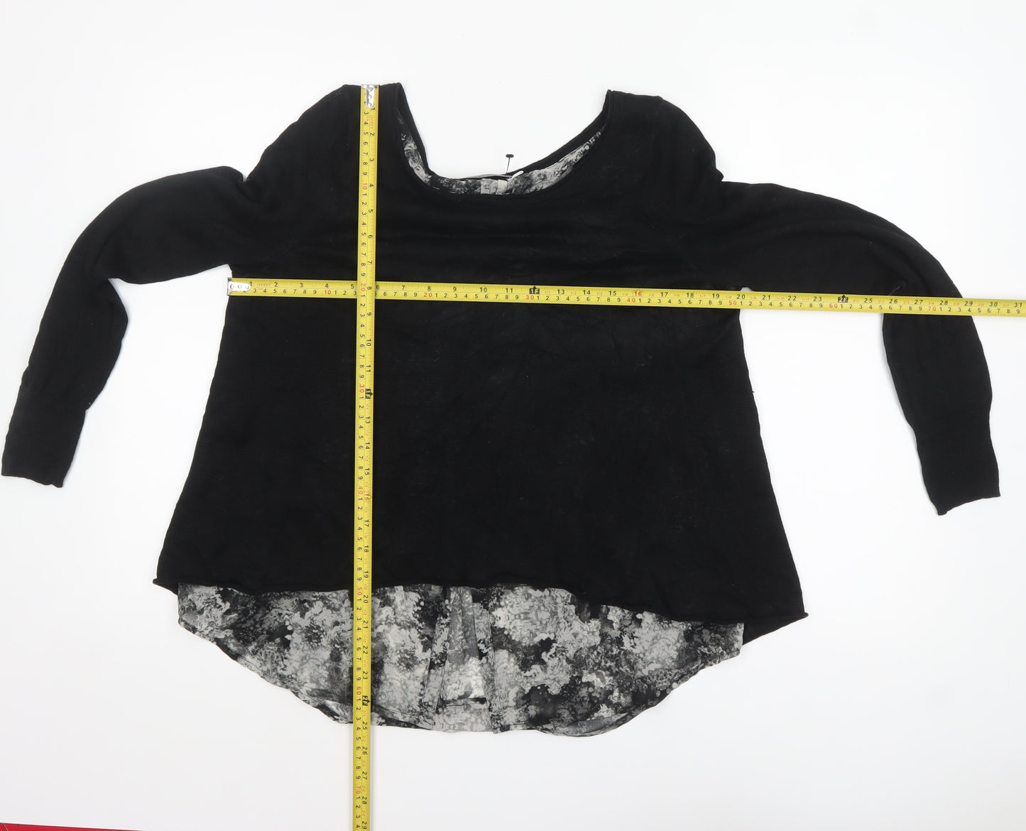 Mint Velvet Womens Black Linen Layered Tunic Blouse Size 12