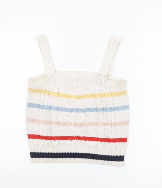 Tu Women’s Multicoloured Striped Knit Camisole Tank Top Size 8