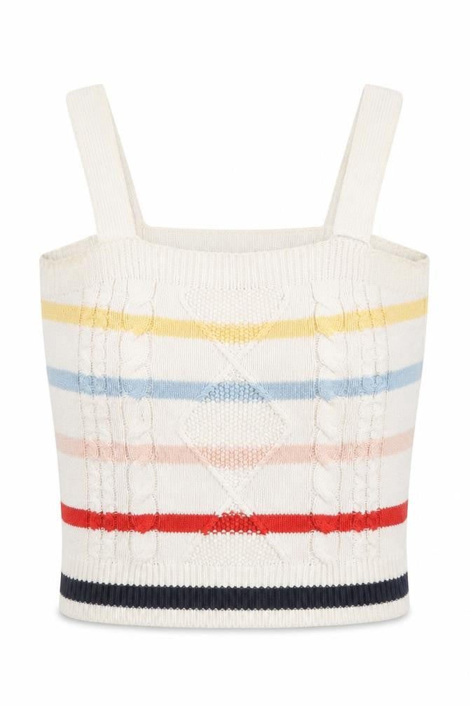 Tu Women’s Multicoloured Striped Knit Camisole Tank Top Size 8