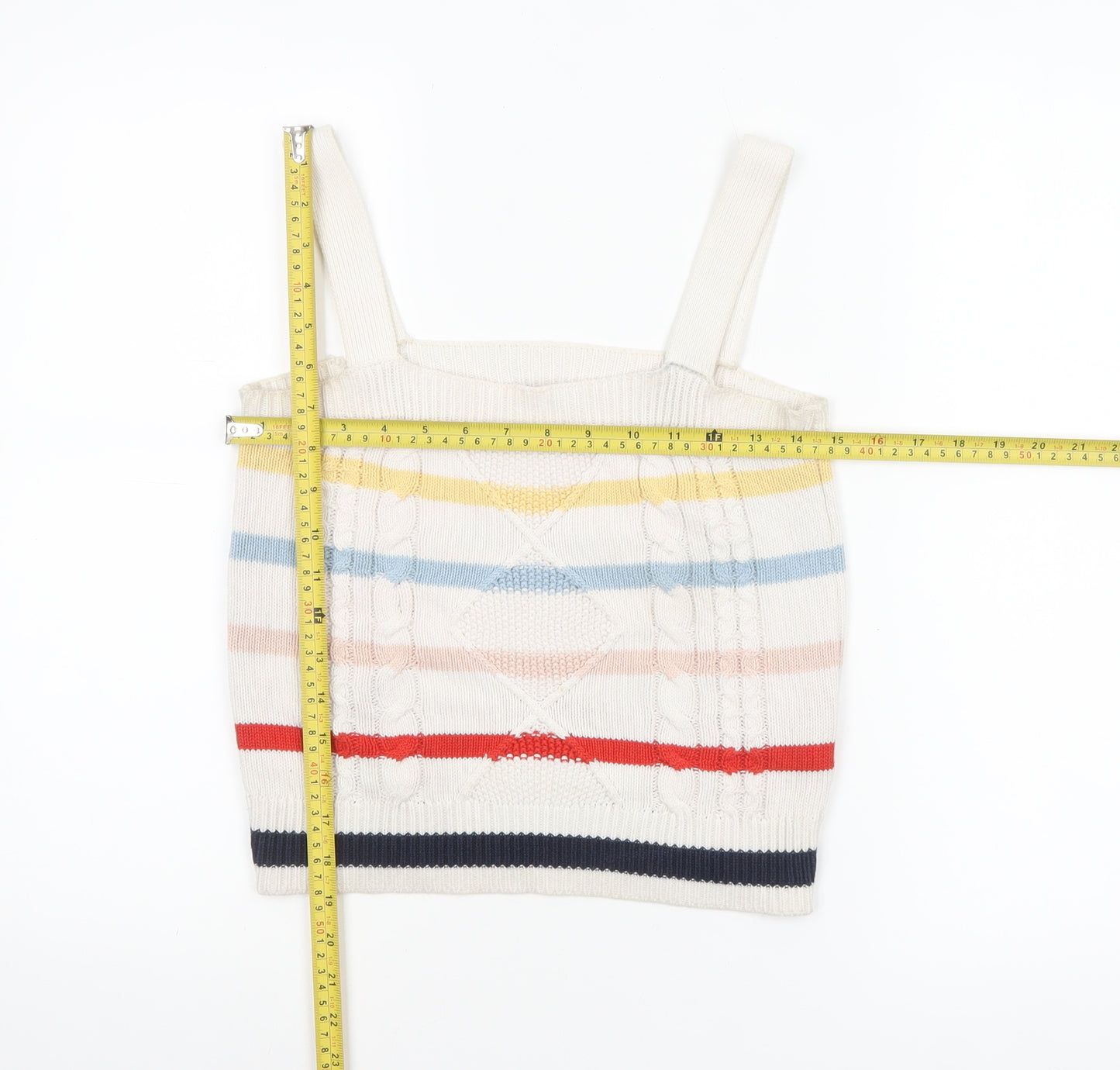Tu Women’s Multicoloured Striped Knit Camisole Tank Top Size 8
