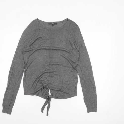 Next Women’s Grey Crew Neck Tie Hem Pullover Jumper Size 6