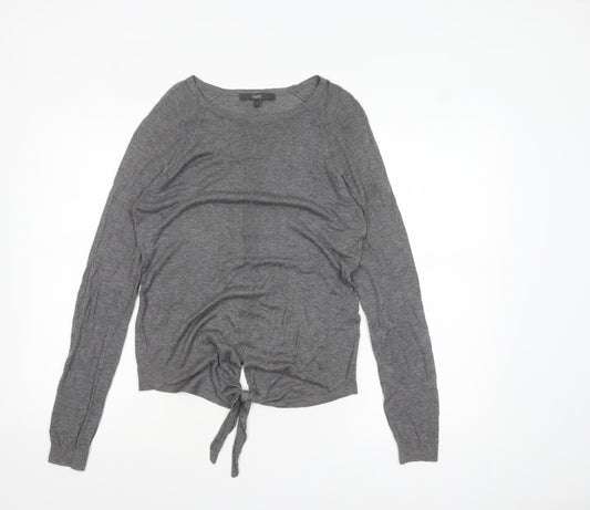 Next Women’s Grey Crew Neck Tie Hem Pullover Jumper Size 6