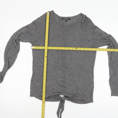 Next Women’s Grey Crew Neck Tie Hem Pullover Jumper Size 6