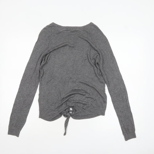 Next Women’s Grey Crew Neck Tie Hem Pullover Jumper Size 6