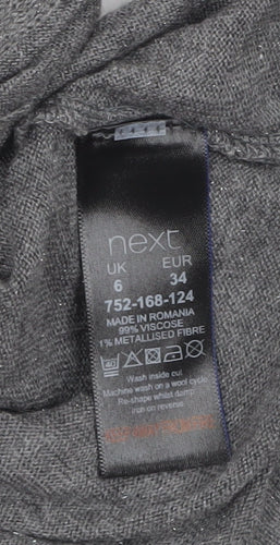 Next Women’s Grey Crew Neck Tie Hem Pullover Jumper Size 6