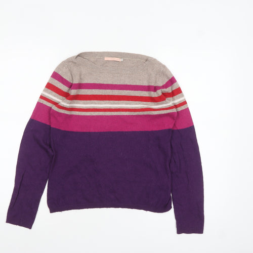 John Lewis Women’s Multicoloured Striped Crew Neck Pullover Jumper Size 10