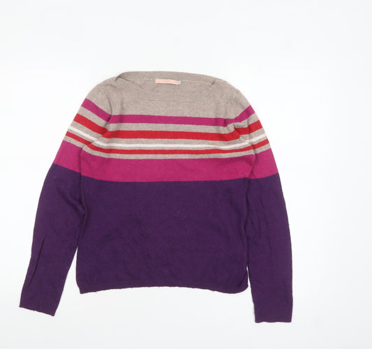 John Lewis Women’s Multicoloured Striped Crew Neck Pullover Jumper Size 10