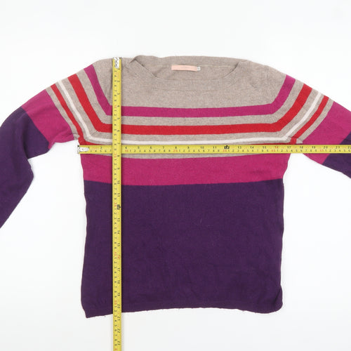 John Lewis Women’s Multicoloured Striped Crew Neck Pullover Jumper Size 10