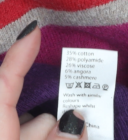 John Lewis Women’s Multicoloured Striped Crew Neck Pullover Jumper Size 10