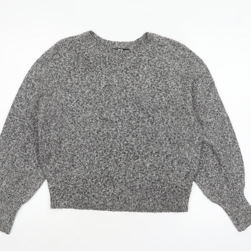 Uniqlo Women's Grey Chunky Knit Crew Neck Pullover Jumper S