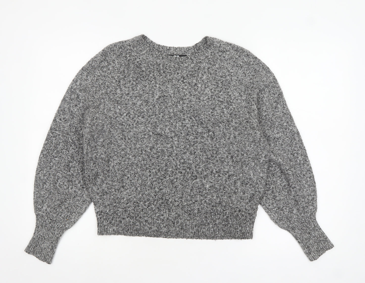 Uniqlo Women's Grey Chunky Knit Crew Neck Pullover Jumper S