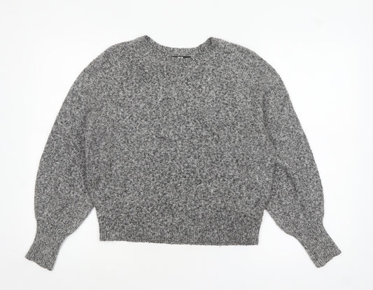 Uniqlo Women's Grey Chunky Knit Crew Neck Pullover Jumper S