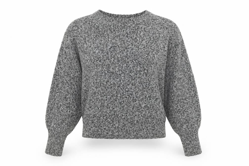 Uniqlo Women's Grey Chunky Knit Crew Neck Pullover Jumper S