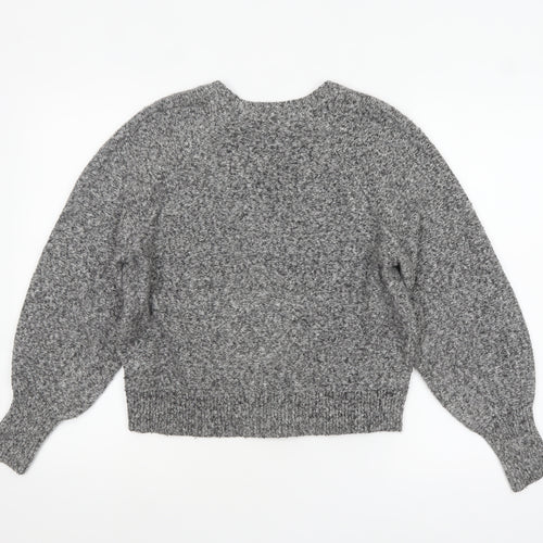 Uniqlo Women's Grey Chunky Knit Crew Neck Pullover Jumper S
