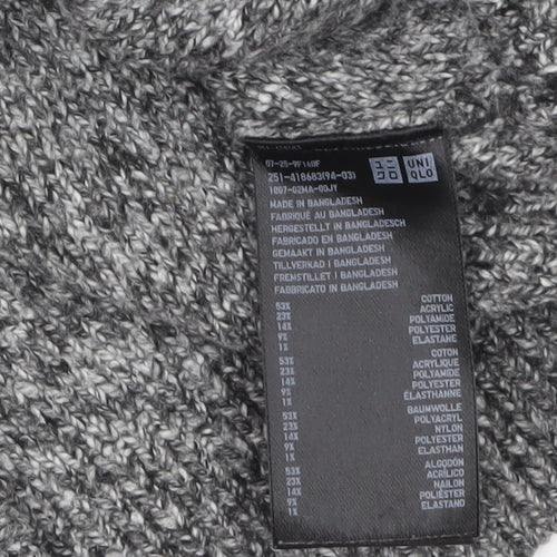 Uniqlo Women's Grey Chunky Knit Crew Neck Pullover Jumper S
