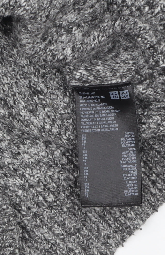 Uniqlo Women's Grey Chunky Knit Crew Neck Pullover Jumper S