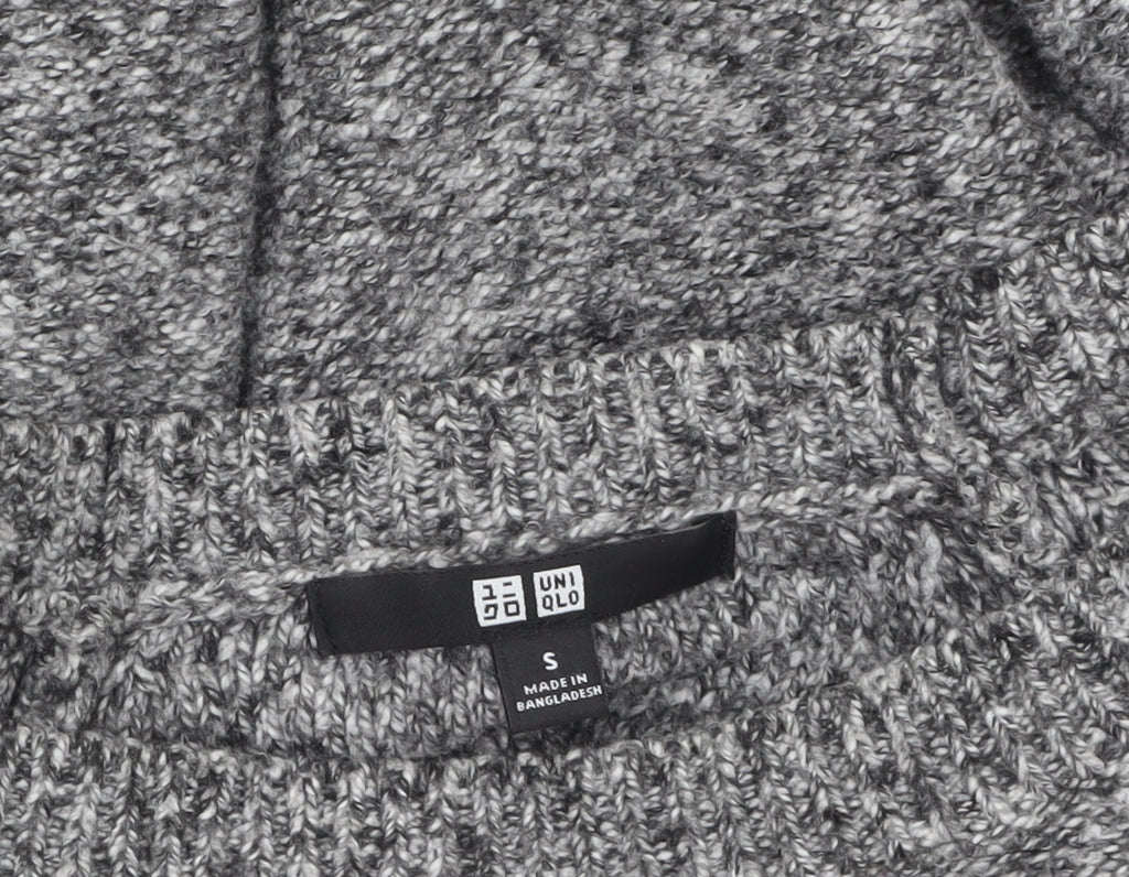 Uniqlo Women's Grey Chunky Knit Crew Neck Pullover Jumper S