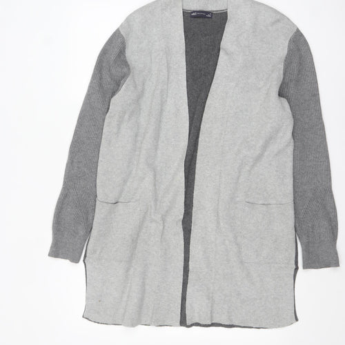 Marks and Spencer Women Grey Long Sleeve Open Knit Cardigan Size 14